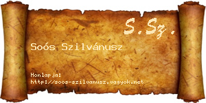 Soós Szilvánusz névjegykártya